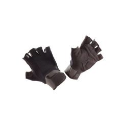 Rękawiczki fitness 500. Brązowe rękawiczki męskie DOMYOS, bez wzorów, z elastanu. W wyprzedaży za 29.99 zł.