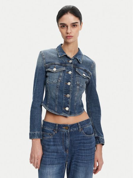 PINKO Kurtka jeansowa 104972 A2I5 Niebieski Regular Fit. Niebieskie kurtki damskie Pinko, bez wzorów, z bawełny, bez kaptura. Za 599.99 zł.