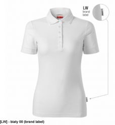 RIMECK - ADLER - Koszulka polo damska, 200 g/m biały 00 (brand label) S. Białe bluzki damskie RIMECK, m, bez wzorów, bez kołnierzyka, bez ramiączek. Za 29.98 zł.