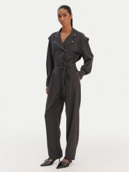 BOSS Kombinezon C_Darima 50552355 Szary Regular Fit. Szare sukienki damskie Boss, bez wzorów, z wiskozy, bez kołnierzyka, bez ramiączek. Za 1,349.00 zł.