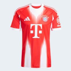 Koszulka piłkarska ADIDAS Bayern Monachium 25/26 domowa. Bluzki damskie Adidas, l, bez wzorów, sportowe, bez kołnierzyka, bez ramiączek. Za 459.99 zł.