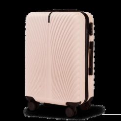 Walizka Średnia WINGS SWAN 2.0 24" PINK. Czerwone walizki damskie Wings, bez wzorów, z materiału, średnie. Za 209.90 zł.