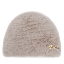 Czapka Guess. Brązowe czapki damskie Guess, na zimę, z aplikacjami. Za 214.99 zł.