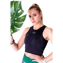 Stanik sportowy damski 2skin QUEEN BLACK. Czarne bielizna sportowa damska 2SkIN, xs, bez wzorów, z elastanu. W wyprzedaży za 59.00 zł.