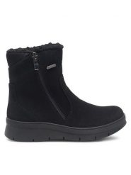 Go Soft Botki INES WS5921-03 Czarny. Czarne botki damskie GO SOFT, bez wzorów, ze skóry, bez obcasa, na płaskiej podeszwie, bez zapięcia. Za 199.99 zł.