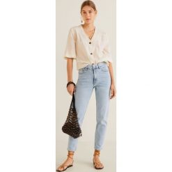 Mango - Jeansy Mom. Niebieskie jeansy damskie Mango, bez wzorów, z bawełny. Za 119.90 zł.