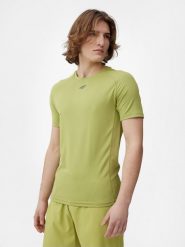 4F Koszulka do biegania szybkoschnąca męska M. Zielone t-shirty męskie 4F, m, bez wzorów, z dzianiny, bez kołnierzyka, bez ramiączek. Za 149.99 zł.