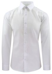 Męska Koszula Wizytowa, Taliowany Krój - Victorio - Biel. Koszule męskie Victorio, m, bez wzorów, z bawełny, eleganckie, bez kołnierzyka, bez ramiączek. Za 199.00 zł.