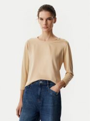 JOOP! Bluzka 263Je32Tamina 30103280 Beżowy Slim Fit. Brązowe bluzki damskie JOOP!, bez wzorów, z wiskozy, bez kołnierzyka, bez ramiączek. Za 419.99 zł.