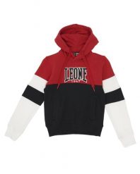 Bluza z bawełna z kaptur na co dzień na siłownię. Czerwone bluzy damskie LEONE 1947 APPAREL, bez wzorów, z bawełny, bez ramiączek, bez kaptura. Za 105.21 zł.