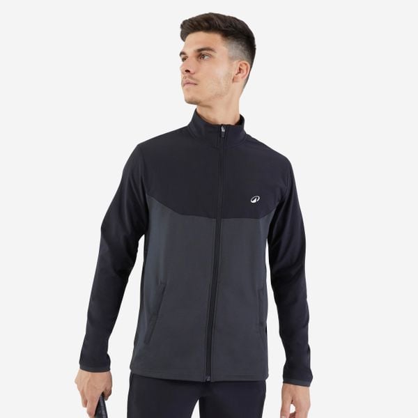 Kurtka do tenisa męska Artengo Essential. Czarne kurtki męskie KUIKMA, m, bez wzorów, z meshu, eleganckie, bez kaptura. Za 119.99 zł.