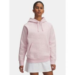 Bluza Damska Nierozpinana Z Kapturem Under Armour Rival Fleece Hoodie. Czerwone bluzy damskie Under Armour, bez wzorów, sportowe, bez ramiączek, z kapturem. Za 239.99 zł.