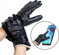 Rovicky Oryginalne Rękawiczki Męskie Ze Skóry Naturalnej Z Zapięciem. Rękawiczki męskie ROVICKY, bez wzorów, ze skóry. Za 131.87 zł.