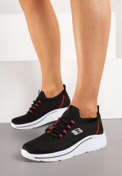 Czarne Wsuwane Buty Sportowe Sneakersy z Elastyczną Cholewką Telithiela. Czarne obuwie sportowe damskie Renee, z aplikacjami, z dzianiny, bez zapięcia. Za 59.99 zł.