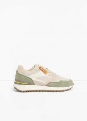Sneakersy Dockers by Gerli ze wstawkami z siateczki. Szare buty sportowe męskie bonprix, bez wzorów, bez zapięcia. Za 159.99 zł.