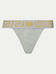 Versace Stringi AUD01042 Szary. Szare majtki damskie Versace, z bawełny. Za 199.99 zł.