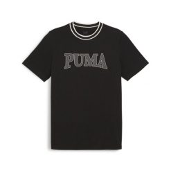 Męska koszulka z nadrukiem PUMA SQUAD PUMA Black. Czarne koszulki sportowe męskie Puma, m, bez wzorów, z bawełny, bez ramiączek, na jogę i pilates. Za 79.90 zł.