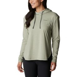 Bluza damska Columbia Sun Trek z kapturem. Szare bluzy damskie Columbia, na lato, m, bez wzorów, z bawełny, sportowe, bez ramiączek, z kapturem. W wyprzedaży za 206.00 zł.