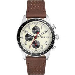 Fossil Mężczyźni zegarek Fossil Sport Tourer - stal nierdzewna i skóra Zegarki męskie 1 ct Męskie. Brązowe zegarki męskie FOSSIL, bez wzorów, z materiału, szklane. Za 898.99 zł.