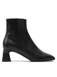 Pollini Botki SA21045C1LTD0000 Czarny. Czarne botki damskie Pollini, bez wzorów, ze skóry, bez obcasa, na słupku, bez zapięcia. Za 1,609.00 zł.
