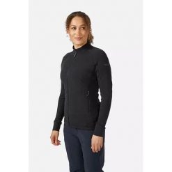 Bluza polarowa damska Rab Nexus Jacket rozpinana. Czarne bluzy damskie RAB, s, bez wzorów, z polaru, sportowe, bez ramiączek, bez kaptura. Za 321.69 zł.