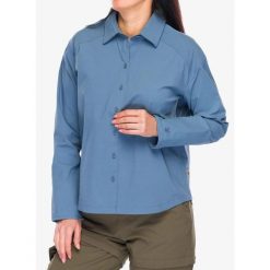 Koszula przeciw komarom damska Royal Robbins Wilder Shirt L/S. Niebieskie koszule damskie ROYAL ROBBINS, l, bez wzorów, casualowe, bez kołnierzyka, bez ramiączek. Za 361.99 zł.