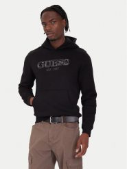 Guess Bluza M5BQ36 K9Z21 Czarny Regular Fit. Czarne bluzy męskie Guess, m, z aplikacjami, z syntetyku, bez ramiączek, bez kaptura. Za 399.99 zł.