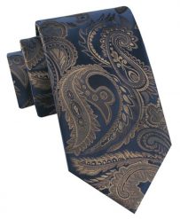 Klasyczny Krawat Męski - Chattier - Granatowy z Brązowym Wzorem. Brązowe krawaty i muchy Chattier, bez wzorów, z tkaniny, eleganckie. Za 49.00 zł.
