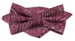 Mucha Męska w Zestawie z Poszetką - Alties - Fuksja w Paisley. Czerwone krawaty i muchy Alties, bez wzorów, eleganckie. Za 65.00 zł.