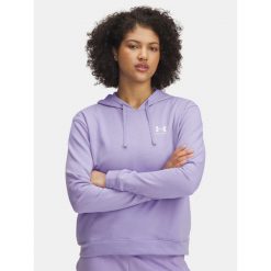 Bluza Damska UA RIVAL TERRY HOODIE 6005511-538. Fioletowe bluzy damskie Under Armour, bez wzorów, bez ramiączek, bez kaptura. Za 136.99 zł.