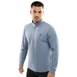 Męska bluza treningowa z suwakiem pod szyją Fitness Siroko Blur. Niebieskie bluzy męskie SIROKO, m, bez wzorów, z materiału, bez ramiączek, bez kaptura. W wyprzedaży za 127.00 zł.