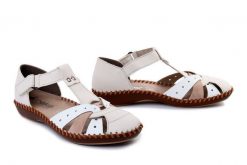 RIEKER M1655-61 beige, sandały damskie. Brązowe sandały damskie Rieker, bez wzorów, bez obcasa, bez zapięcia. Za 230.93 zł.