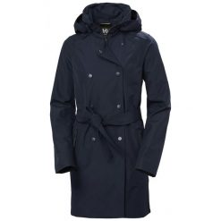 Płaszcz Przeciwdeszczowy Damski Helly Hansen Welsey II Trench. Czarne płaszcze damskie Helly Hansen, bez wzorów, eleganckie, bez kołnierzyka, bez kaptura. W wyprzedaży za 727.20 zł.