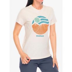 Koszulka z nadrukiem damska Smartwool Horizon View Graphic Short Sleeve. Brązowe koszulki sportowe damskie Smartwool, bez wzorów, bez ramiączek. Za 240.99 zł.