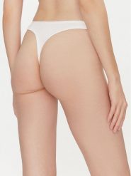 Tommy Hilfiger Stringi UW0UW05741 Biały. Białe majtki damskie Tommy Hilfiger, z bawełny. Za 49.99 zł.