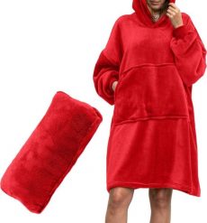 Froster Bluzair Koco Bluza Oversize Kapturem Czerwona 4w1. Czerwone bluzy damskie Froster, bez wzorów, bez ramiączek. Za 162.41 zł.