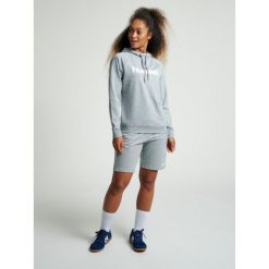 Bluza damska z kapturem Hummel go logo. Szare bluzy damskie Hummel, xl, bez wzorów, eleganckie, bez ramiączek, z kapturem. Za 212.90 zł.