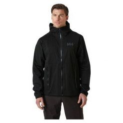 Kurtka przeciwdeszczowa męska Helly Hansen Momentum 3L Stretch. Czarne kurtki męskie Helly Hansen, l, bez wzorów, casualowe, bez kaptura. Za 1,199.00 zł.