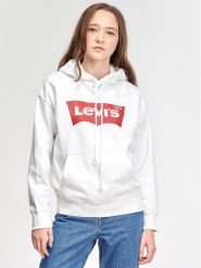 Levi's® Bluza Graphic Standard 18487-0024 Biały Relaxed Fit. Białe bluzy damskie l, bez wzorów, z bawełny, bez ramiączek, bez kaptura. Za 209.99 zł.
