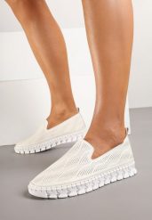 Beżowe Tenisówki ze Skóry Naturalnej Zdobione Perforacją Gonessea. Brązowe trampki i tenisówki damskie Renee, z aplikacjami, z jeansu, bez zapięcia. Za 149.99 zł.