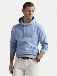 Polo Ralph Lauren Bluza 710936510008 Błękitny Relaxed Fit. Niebieskie bluzy męskie Polo Ralph Lauren, l, bez wzorów, z bawełny, bez ramiączek, bez kaptura. Za 839.99 zł.