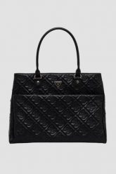 GUESS Czarna damska podróżna torebka Adelasia. Czarne shopperki damskie Guess, z aplikacjami, bez dodatków. W wyprzedaży za 501.99 zł.