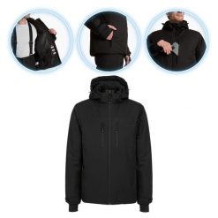 Kurtka narciarska męska KADVA Edge X Jacket. Czarne kurtki sportowe męskie KADVA, na zimę, m, bez wzorów, bez kaptura, narciarskie. Za 249.99 zł.