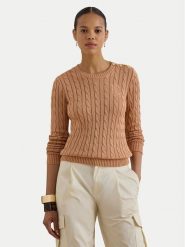 LAUREN RALPH LAUREN Sweter Montiva 200P14039005 Różowy jasny Regular Fit. Czerwone swetry nierozpinane damskie Lauren Ralph Lauren, l, bez wzorów, z bawełny, bez kołnierzyka, bez ramiączek. Za 859.99 zł.