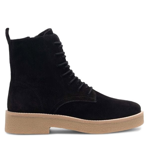 Trzewiki Sergio Bardi. Czarne botki damskie Sergio Bardi, bez wzorów, bez obcasa, na płaskiej podeszwie, bez zapięcia. Za 249.99 zł.