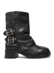 Steve Madden Botki Bonfire SM11003415 Czarny. Czarne botki damskie Steve Madden, bez wzorów, ze skóry, bez obcasa, na płaskiej podeszwie, bez zapięcia. Za 749.99 zł.