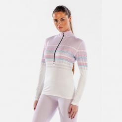 Surfanic Damska Bluza Termoaktywna Carbon Dri Koszulka z Zamkiem SWU2605-710. Białe bluzy damskie Surfanic, na zimę, bez wzorów, sportowe, bez ramiączek, bez kaptura. Za 199.99 zł.