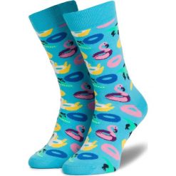 Skarpety Wysokie Unisex HAPPY SOCKS - PPA01-6000 Kolorowy Niebieski. Niebieskie skarpetki damskie Happy Socks, bez wzorów, z bawełny. Za 39.90 zł.