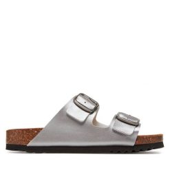 Klapki Scholl. Szare klapki damskie Scholl, bez wzorów, bez obcasa, bez zapięcia. Za 199.99 zł.