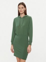 DKNY Sport Sukienka dzianinowa DP3D4832 Zielony Relaxed Fit. Zielone sukienki damskie DKNY Sport, l, bez wzorów, z dzianiny, sportowe, bez kołnierzyka, bez ramiączek, sportowe. Za 349.99 zł.